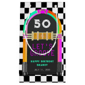 ジュークボックスレトロチェッカーボード50th誕生日パーティー スモールペーパーバッグ (正面)