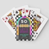 ジュークボックスレトロチェッカーボード50th誕生日パーティー トランプ (裏面)