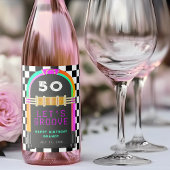 ジュークボックスレトロチェッカーボード50th誕生日パーティー ワインラベル