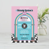 ジュークボックス誕生日ダイナーフィフティーズレトロ音楽招待状 招待状 (スタンド正面)