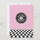 ジュークボックス誕生日ダイナーフィフティーズレトロ音楽招待状 招待状 (裏面)