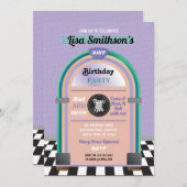 ジュークボックス誕生日ミュージックディナーフィフティスレトロ招待状 招待状 (正面/裏面)