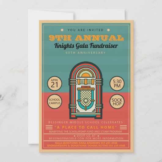 ジュークボックス ソックホップパーティ 招待状 フライヤー (正面)