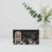 ジュークボックス《写真》ぼけ味ライトイベントプランナーブラック 名刺 (スタンド正面)