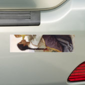 ジューグから飲む喉の渇いた少女（農村風景） バンパーステッカー (車上)