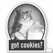 ジューグの牛乳を飲む猫 シール (正面)