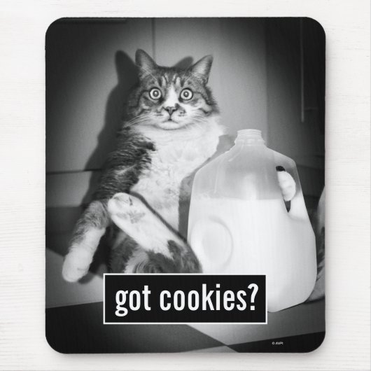 ジューグの牛乳を飲む猫 マウスパッド (正面)