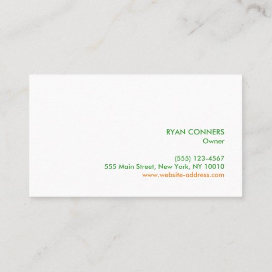 ジューシングジュースバー会社オレンジストローロゴ 名刺 (裏面)