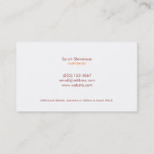 ジューシング栄養士食品とダイエット健康グリーン 名刺 (裏面)