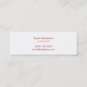 ジューシング栄養士食品及びダイエット衛生 スキニー名刺 (裏面)