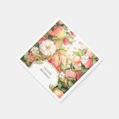 ジューシーお洒落ピーチ誕生日 スタンダードカクテルナプキン (角)