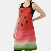 ジューシーでおいしい熟したスイカと種子デザイン エプロン (インサイチュ)