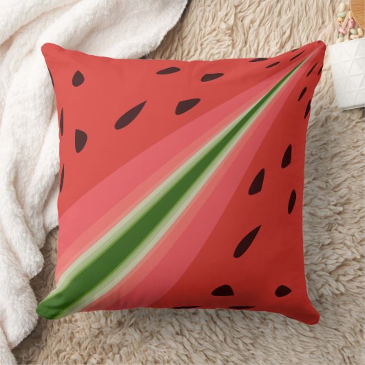 ジューシーでおいしい熟したスイカと種子デザイン クッション (ブランケット)