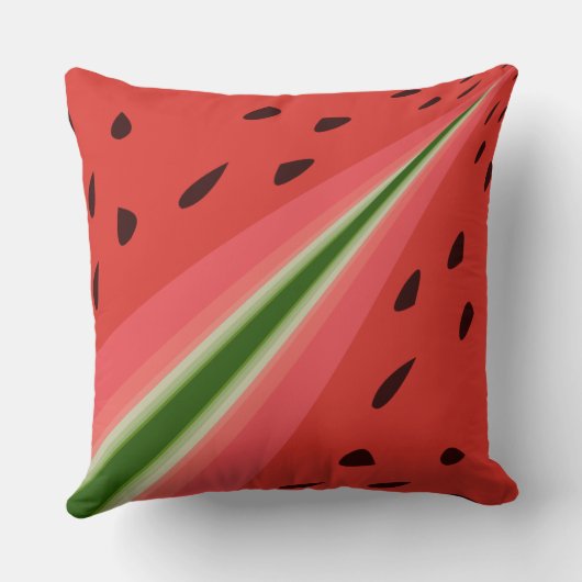 ジューシーでおいしい熟したスイカと種子デザイン クッション (裏面)