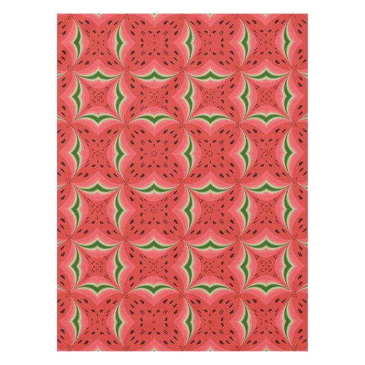 ジューシーでおいしい熟したスイカと種子デザイン テーブルクロス (正面)