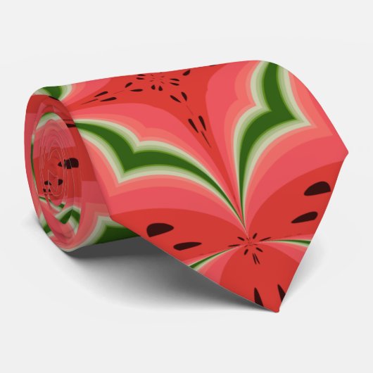ジューシーでおいしい熟したスイカと種子デザイン ネクタイ (ロール)