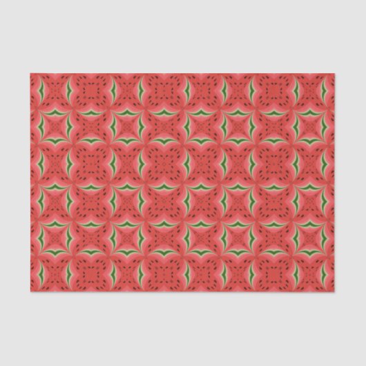 ジューシーでおいしい熟したスイカと種子デザイン 薄葉紙 (正面)