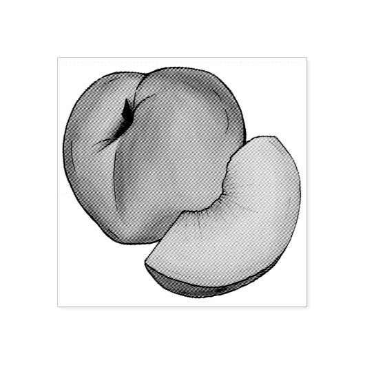 ジューシーで熟した夏の桃グルジア桃の果実 ラバースタンプ (インプリント)