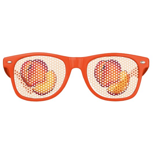 ジューシーで熟した夏の桃グルジア桃の果実 レトロサングラス (正面)