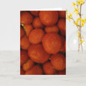 ジューシーなイチゴのグリーティングカード カード (黄色い花)