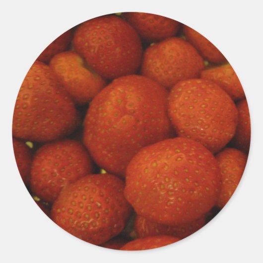 ジューシーなイチゴのステッカー ラウンドシール (正面)