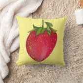 ジューシーなイチゴの水の色のマクロフルーツアーポップ・アートのト クッション (ブランケット)