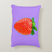 ジューシーなイチゴポップ・アートのインアートスタイル アクセントクッション (裏面(縦))