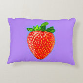 ジューシーなイチゴポップ・アートのインアートスタイル アクセントクッション (裏面)