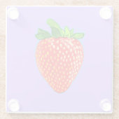 ジューシーなイチゴポップ・アートのインアートスタイル ガラスコースター (裏面)