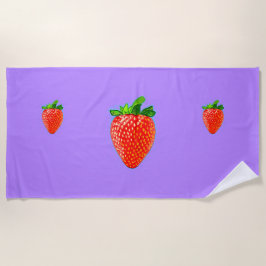 ジューシーなイチゴポップ・アートのインアートスタイル ビーチタオル