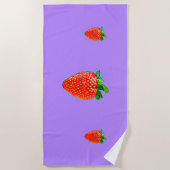 ジューシーなイチゴポップ・アートのインアートスタイル ビーチタオル (正面)