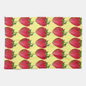 ジューシーなイチゴ果実水カラーマクロアート キッチンタオル (横)