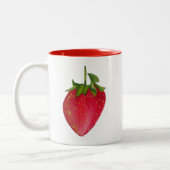 ジューシーなイチゴ果実水カラーマクロアート ツートーンマグカップ (左)