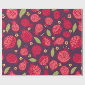 ジューシーなイラストレーションとルのザクロのヴィンテージ ラッピングペーパー (フラット)