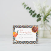 ジューシーなオレンジいくつのキスブライダルシャワーゲームカード プレイスカード (スタンド正面)