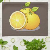 ジューシーなオレンジのおもしろい キッチンタオル (折り畳み)