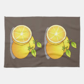 ジューシーなオレンジのおもしろい キッチンタオル (横)