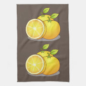 ジューシーなオレンジのおもしろい キッチンタオル (縦)