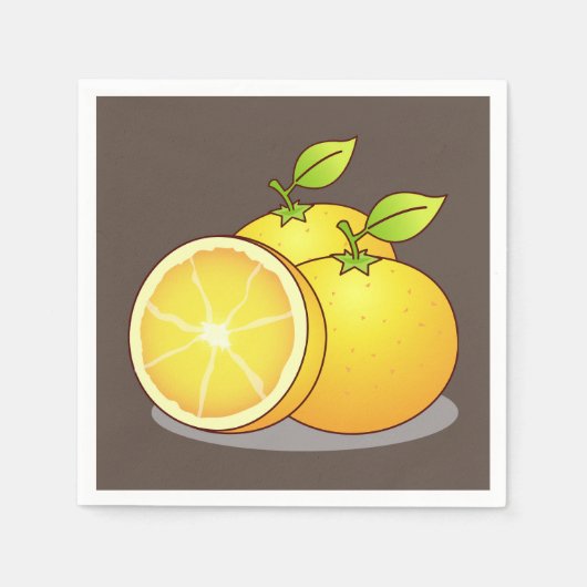 ジューシーなオレンジのおもしろい スタンダードカクテルナプキン (正面)