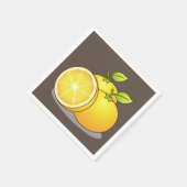 ジューシーなオレンジのおもしろい スタンダードカクテルナプキン (角)