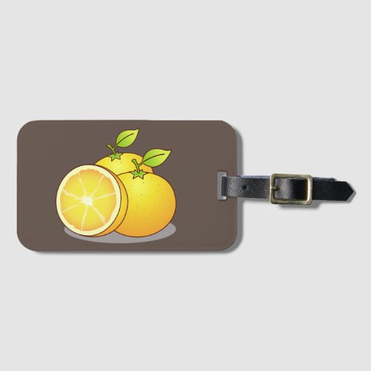 ジューシーなオレンジのおもしろい ラゲッジタグ (正面横)