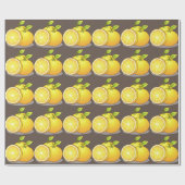 ジューシーなオレンジのおもしろい ラッピングペーパー (フラット)