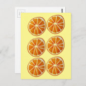 ジューシーなオレンジのスライス水の色のアートパターポップ・アートのンアート ポストカード (正面/裏面)