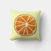 ジューシーなオレンジのスライス水の色のフルーツポップ・アートのアート クッション (正面)