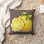 ジューシーなオレンジのフルーツアート クッション (ブランケット)