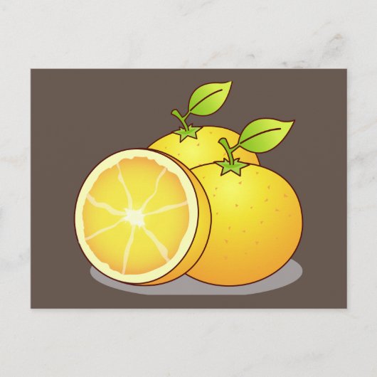 ジューシーなオレンジのフルーツアート ポストカード (正面)