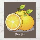 ジューシーなオレンジのフルーツアート ワインラベル (シングルラベル)