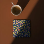 ジューシーなオレンジスライスのパターン紙コースター スクエアペーパーコースター