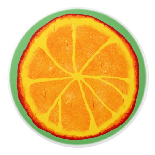 ジューシーなオレンジ色のスライスカスタムセラミックノブ セラミックノブ (正面)