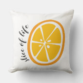 ジューシーなオレンジ色のトロピカルフルーツシトラスイラストレーション クッション (正面)